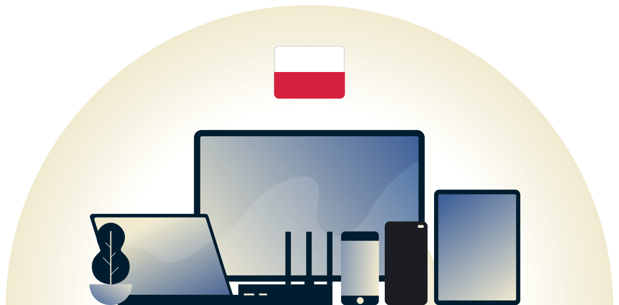 Polen VPN, der beskytter en række forskellige enheder.